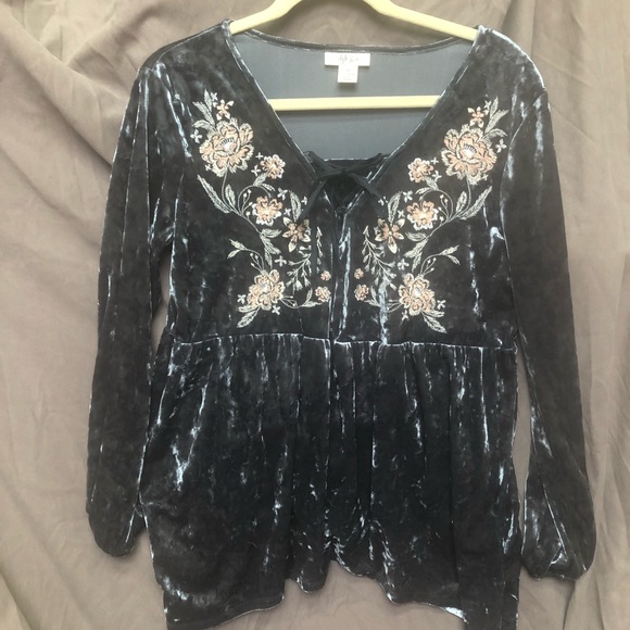 Size M Style & co boho crushed velvet top - Picture 1 of 9